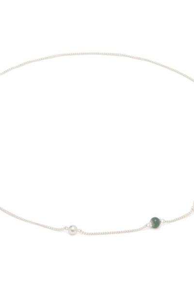 Necklace porce pearl 39/42/45 silver green louise