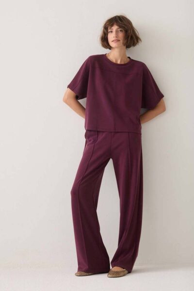 Boxy top soft scuba dark burgundy Summum