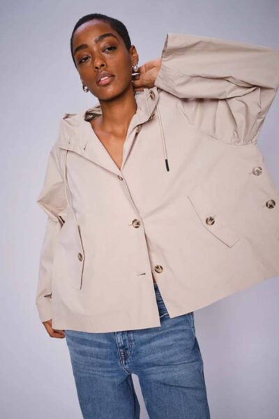 Sheena short jacket feather gray Mos Mosh