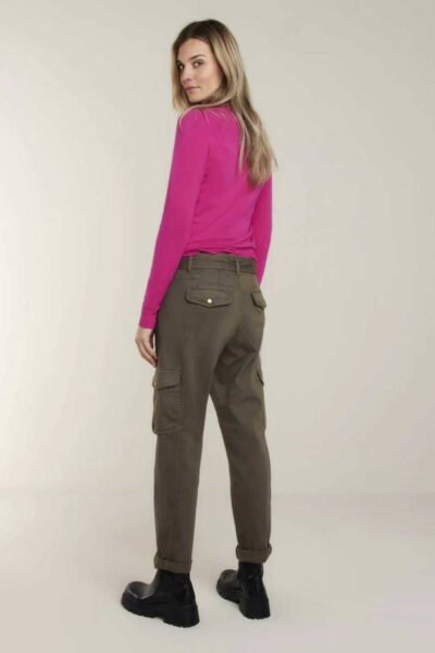 Tapered pants peachy stretch forest Summum Woman