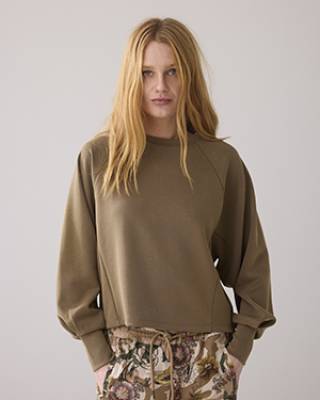 Longsleeve top soft scuba khaki Summum