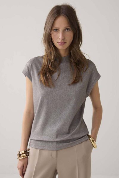 Top melange lurex rib funghi Summum