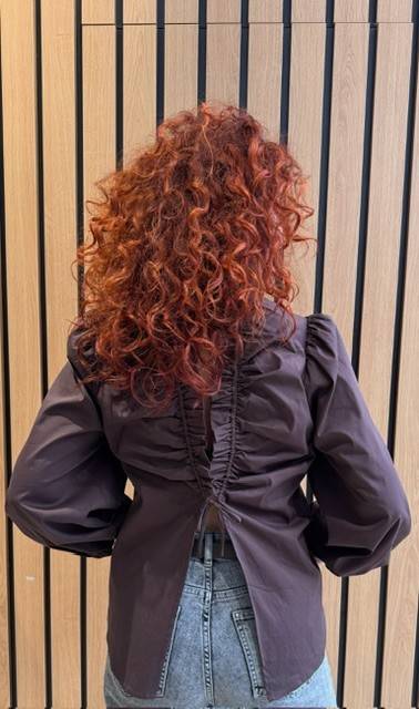 Sanna drawstring blouse dark brown Co'Couture - Afbeelding 3