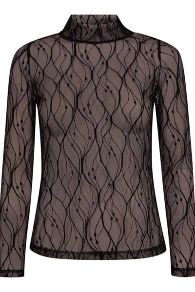 Mercy mesh turtleneck dark brown Co’Couture