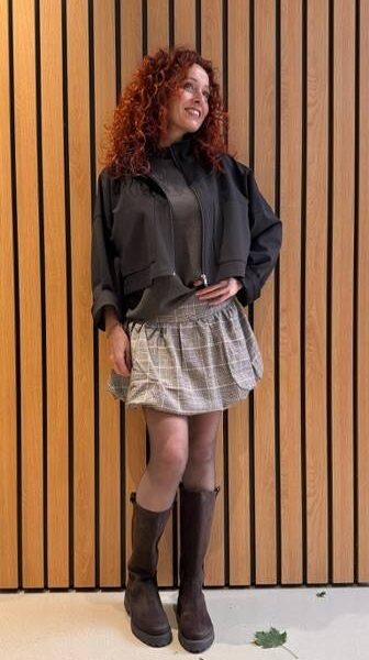 Claudine balloon mini skirt walnut Co’Couture