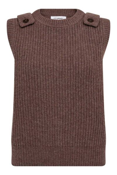 Alvia shoulderstrap knit vest brown Co’Couture