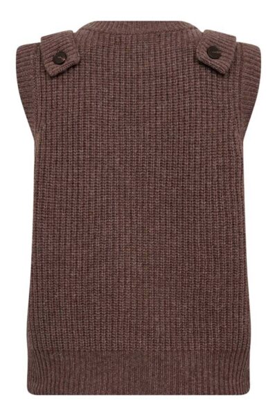 Alvia shoulderstrap knit vest brown Co’Couture
