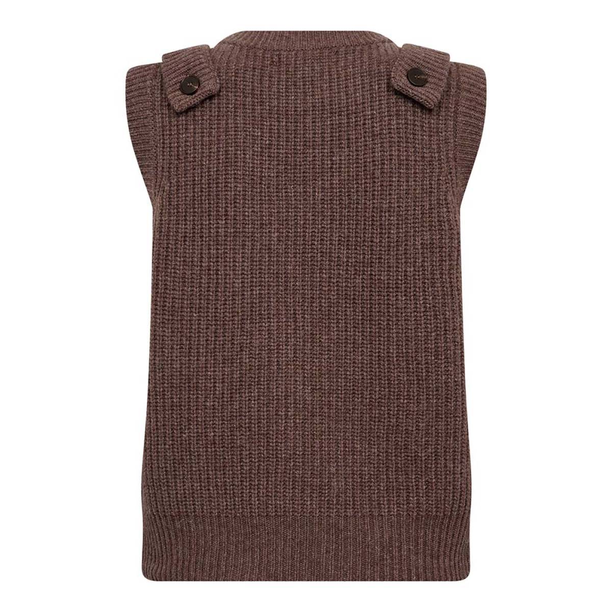Alvia shoulderstrap knit vest brown Co'Couture - Afbeelding 2