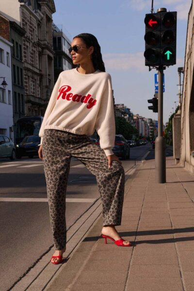 Bodil ready sweater oyster melee By-Bar Amsterdam